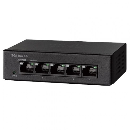 Switch Cisco Gigabit Ethernet SG110D-05-NA No administrable 5 Puertos RJ-45 10/100/1000Mbps