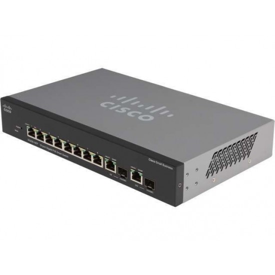 Switch Cisco Gigabit Ethernet PoE SG200-10FP-NA Administrable 8 Puertos RJ-45 10/100/1000 Mbps, 2 Puertos SFP 20Gbps