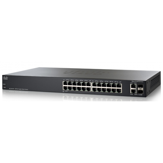 Switch Cisco Gigabit Ethernet SG200-26P, 10/100Mbps, 52Gbit/s, 26 Puertos, 8000 Entradas – Gestionado