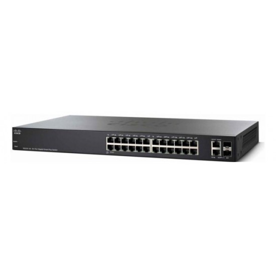 Switch Cisco Gigabit Ethernet SG220-26P, 26 Puertos 10/100/1000Mbps + 2 Puertos SFP, 52 Gbit/s, 8192 Entradas - Gestionado