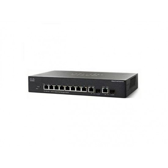 Switch Cisco Gigabit Ethernet PoE SG250-10P-K9-NA ADMINISTRABLE 8 Puertos RJ-45 10/100/1000Mbps, 2 Puertos SFP
