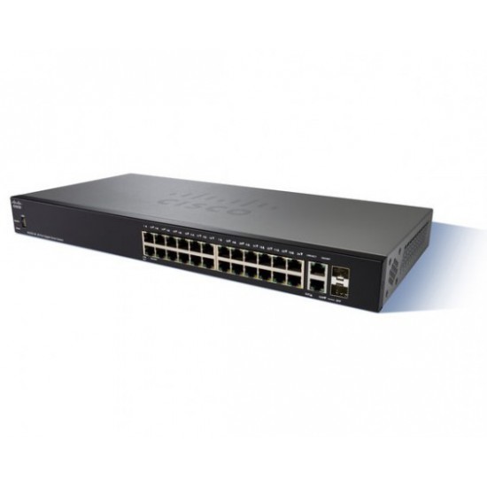 Switch Cisco Gigabit Ethernet SG250-26-K9-NA Administrable 24 Puertos RJ-45 10/100/1000Mbps, 2 Puertos SFP