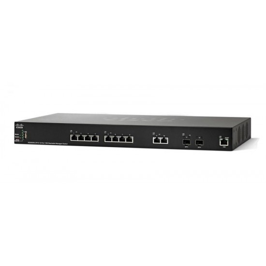Switch Cisco 10 Gigabit Ethernet Stackeable SG350XG-2F10-K9-N ADMINISTRADO 10 Puertos RJ-45 10/100/1000Mbps, 2 Puertos SFP