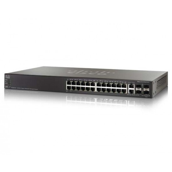 Switch Cisco Gigabit Ethernet SG500-28P, 28 Puertos 10/100/1000Mbps, 72Gbit/s, 16.000 Entradas - Gestionado