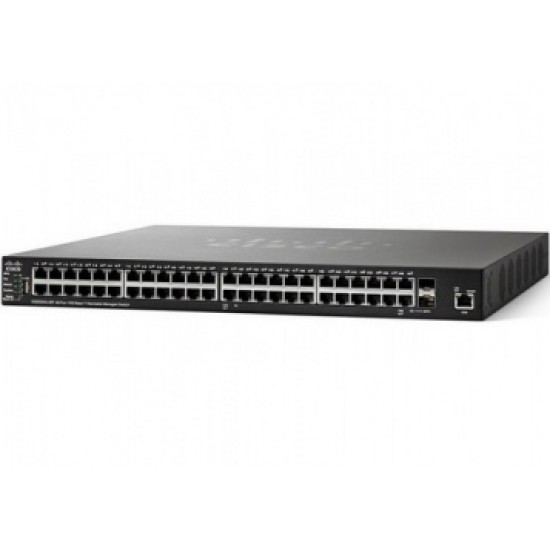 Switch Cisco 10 Gigabit Ethernet Stackeable PoE SG550XG-48T-K9-NA ADMINISTRADO 48 Puertos RJ-45 10/100/1000Mbps, 2 Puertos SFP, 1 Puerto USB