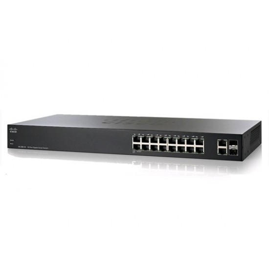 Switch Cisco GigabitEthernet SLM2016T-NA 16 Puertos RJ-45 10/100/1000Mbps, 2 Puertos SFP