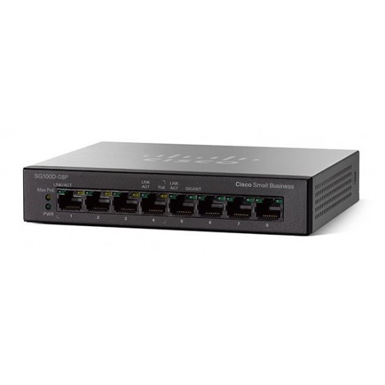 Switch Cisco Gigabit Ethernet SG110D-08-NA No administrable 8 Puertos RJ-45 10/100/1000Mbps